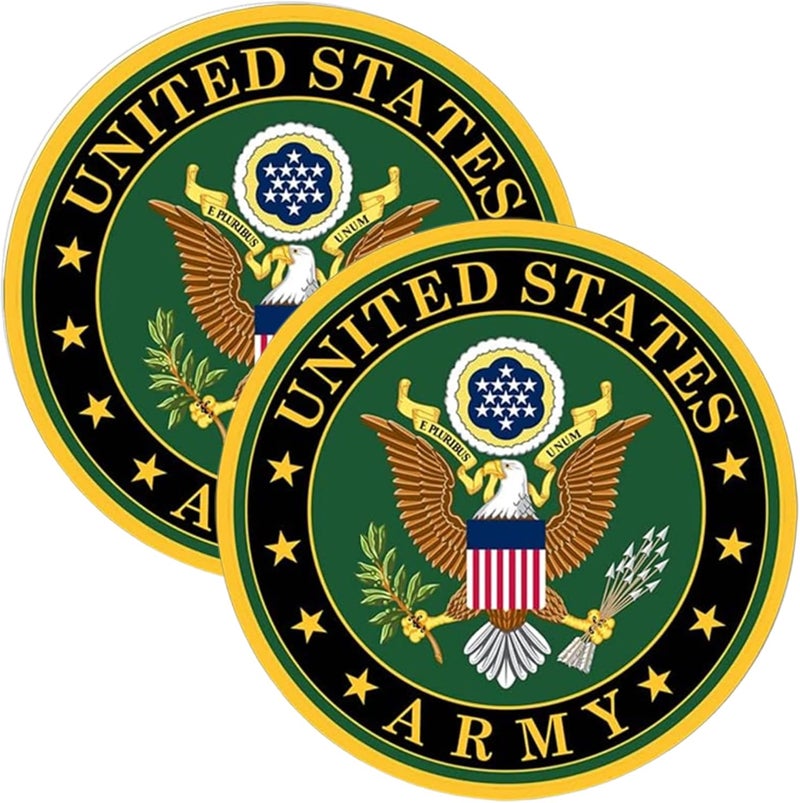 eDesign 2-Pack United States Army Vinyl Sticker Decal - 4 Inches - Us Army Military Stickers and Decals for Car Truck Van Window Bumper Laptop Tablet Cup Tumbler Water Bottle and Any Smooth Surface - Image 1
